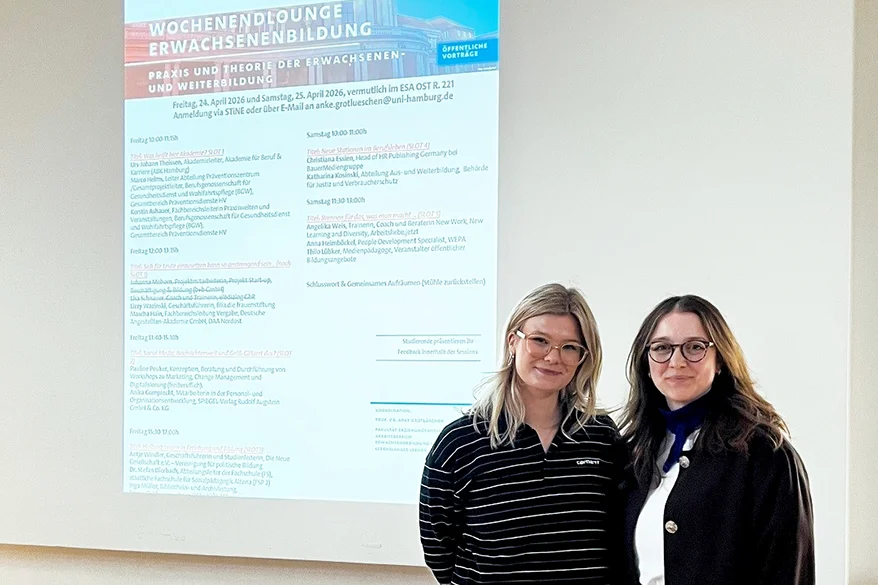 Mascha Hain + Luise Rademacher, Wochenendlounge der Erwachsenenbildung der Universität Hamburg