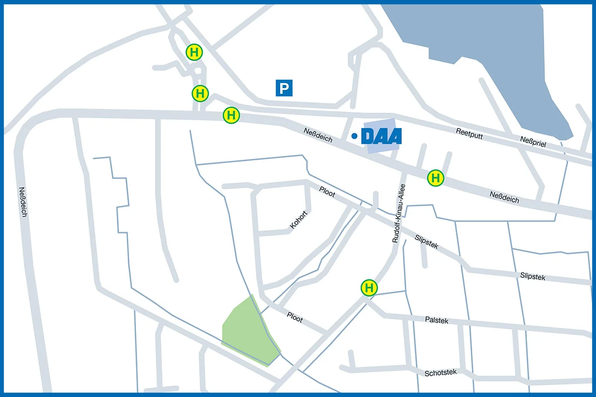 Anfahrtskarte zum Standort Finkenwerder.